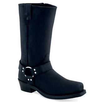 OLD WEST - Men's Black Distress Harness / Biker-Style Boots