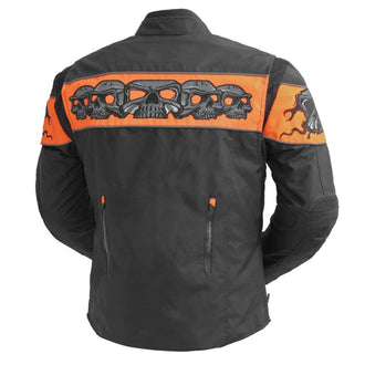 Immortal Black Orange Polyester Skull Jacket 754