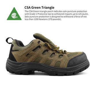 Tiger Men's Safety Shoes Steel Toe Lightweight CSA Approved Suede Leather Work Shoes 3111