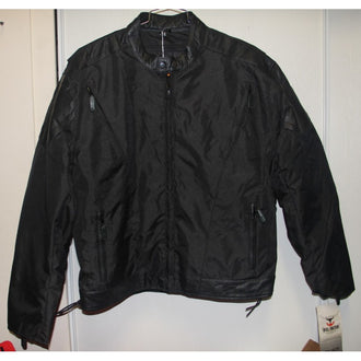Light weight Black Vented Jacket, Textile w/Leather