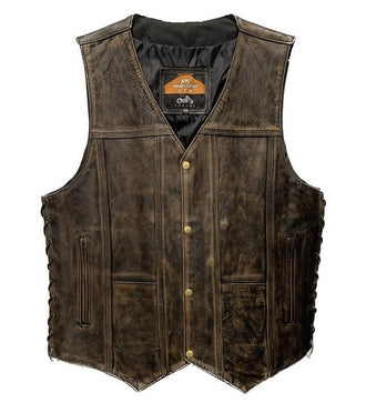 Marble Brown Leather Vest 428