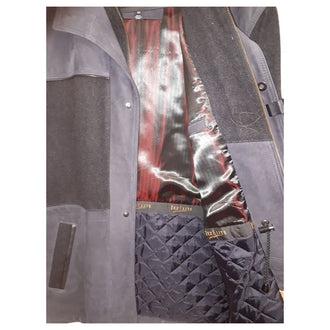 Casual Leather & Wool combo jacket black / gray 4802