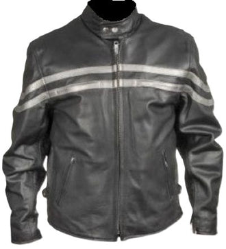 Short Unisex Jacket With Stylish Silver Stripes 529