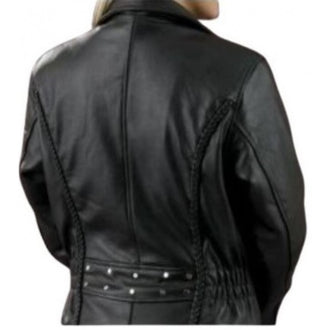 Ladies Braided/ Studded Leather Jacket by Cruiser