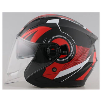 705 Open Face Red/Black Helmet