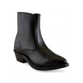 Men's Old West Zipper Western Ankle Boot- Black