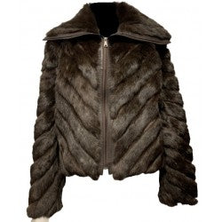 Ladies Chocolate Brown Winter Fur Jacket