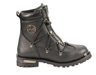 Milwaukee Leather MBM9075 Diamond Men's 6" Twin Zipper Lock Riding Boots