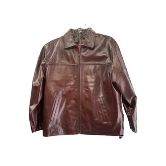 Men's Casual Burgundy Leather Jacket by Sofari Canada