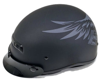Alto Custom Eagle Half Helmet Matte Black/Silver by Zox AC1045