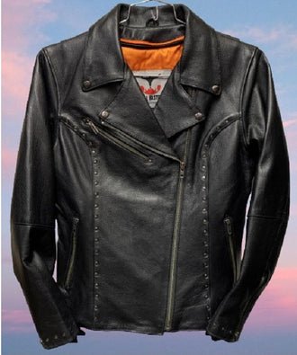 Ladies' Studed Leather Sports Jacket by LK