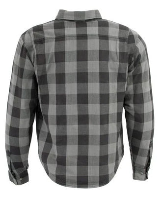 Men's Snap-Up Grey/Black Plaid Riding Shirt MPM 1630