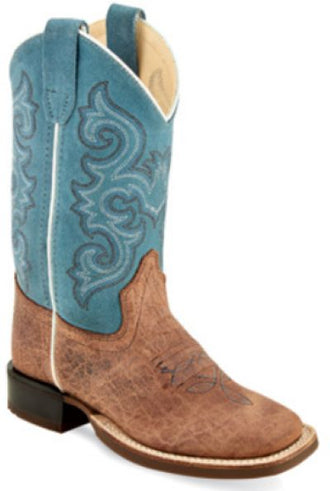 Brown Bull Hide print foot / Sky blue Suade shaft BSC1944