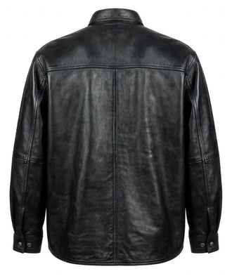 Men's 910 Black Sheepskin Leather Shirt