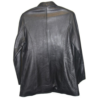 Ladies Black Button-Up Leather Jacket by Denali Collection
