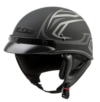 GM35 Half Helmet- Fully Dressed Derk Black/Silver