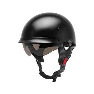 Gmax HH-65 Twin Full Dressed Half Helmet- GLOSS BLACK