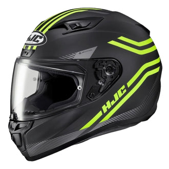 i10 STRIX Full Face Helmet by HJC - HiViz Yellow on Matte Black
