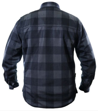 Men's "Cornell" Textile Moto Shirt by Helgrade Black/Grey