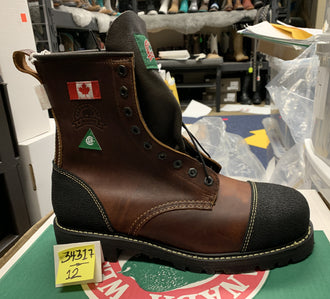 Canada West 34317 Pecan Tumbled Steel-Toe Lace Work Boots CSA Grade 1