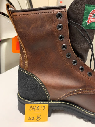 Canada West 34317 "Substandard Boots" Sz.8 Pecan Tumbled Steel-Toe Lace Work Boots CSA Grade 1