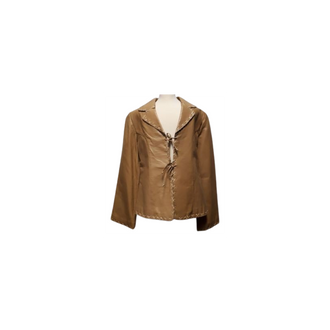 Ladies tiedown leather jacket Whiskey Colour