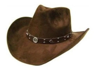 Dk Brown Felt-Feel Western Hat LK-9189 with Decorated Hat Band