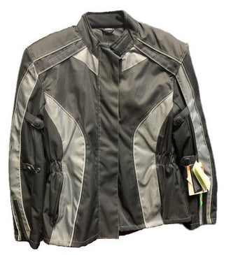 Lady's Textile Motorcycle Jacket Black & Grey