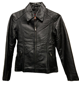Woman's Leather Jacket with Collar 4654B