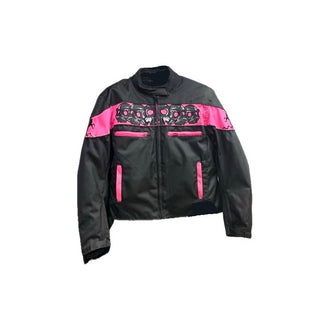 Lady's Pink & Black Skull Sports Textile Jacket