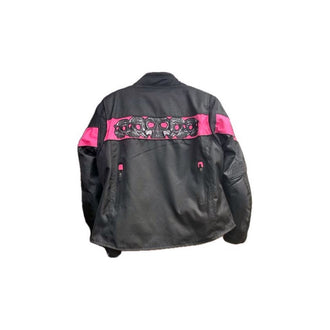Lady's Pink & Black Skull Sports Textile Jacket