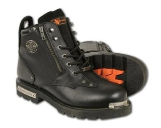 Men's Lace-Up Riding Boot Boot with Double Zipper