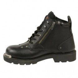 Men's Lace-Up Riding Boot Boot with Double Zipper