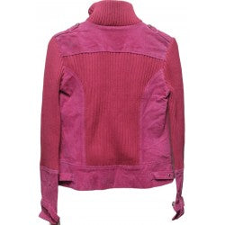 Ladies Suede and Knit Pink Light Jacket