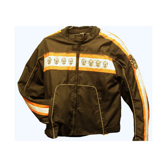 Textile Skull Jacket, Hi-Vis Stripes, Embroidered Back