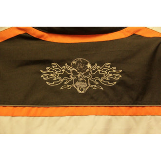 Textile Skull Jacket, Hi-Vis Stripes, Embroidered Back