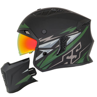 Trial By Fire™ SS2450 Modular Helmet by Speed & Strength Matte Olive/Grey