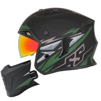 Trial By Fire™ SS2450 Modular Helmet by Speed & Strength - Matte Olive/Grey