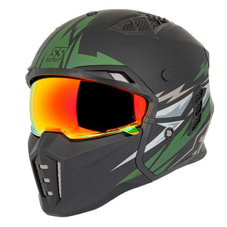 Trial By Fire™ SS2450 Modular Helmet by Speed & Strength - Matte Olive/Grey