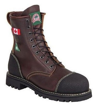 Canada West 34317 Pecan Tumbled Steel-Toe Lace Work Boots CSA Grade 1