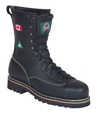 Canada West 34397 Fire-Retardent Black Boulder Leather Cimber Steel-Toe Lace Work Boots CSA Gr.1