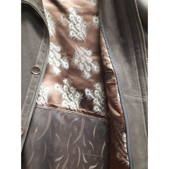 Casual leather & Wool combo jacket brown 4776