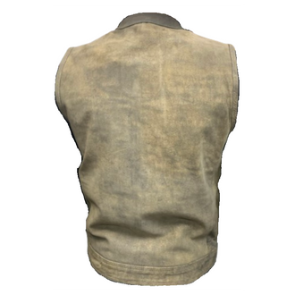 Club Vest with Snap/ zip - Sand Leather, Black Lining, Club Split