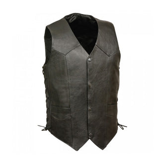 Economy Leather vest Plain with Side Laces.