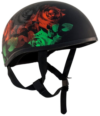 Half Helmet with Roses No Peak