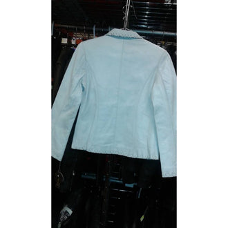 Ladies tiedown leather jacket White L322W