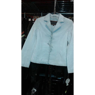 Ladies tiedown leather jacket White L322W