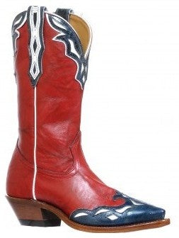 Lady's Boulet Deerlite Red/Blue-white snip toe, 8600