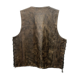 Marble Brown Buff Leather Vest 628