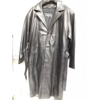 Men's Full Length soft leather coat.F914